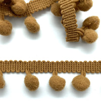 brown pom pom trim, embellish your hat, curtains, cushions