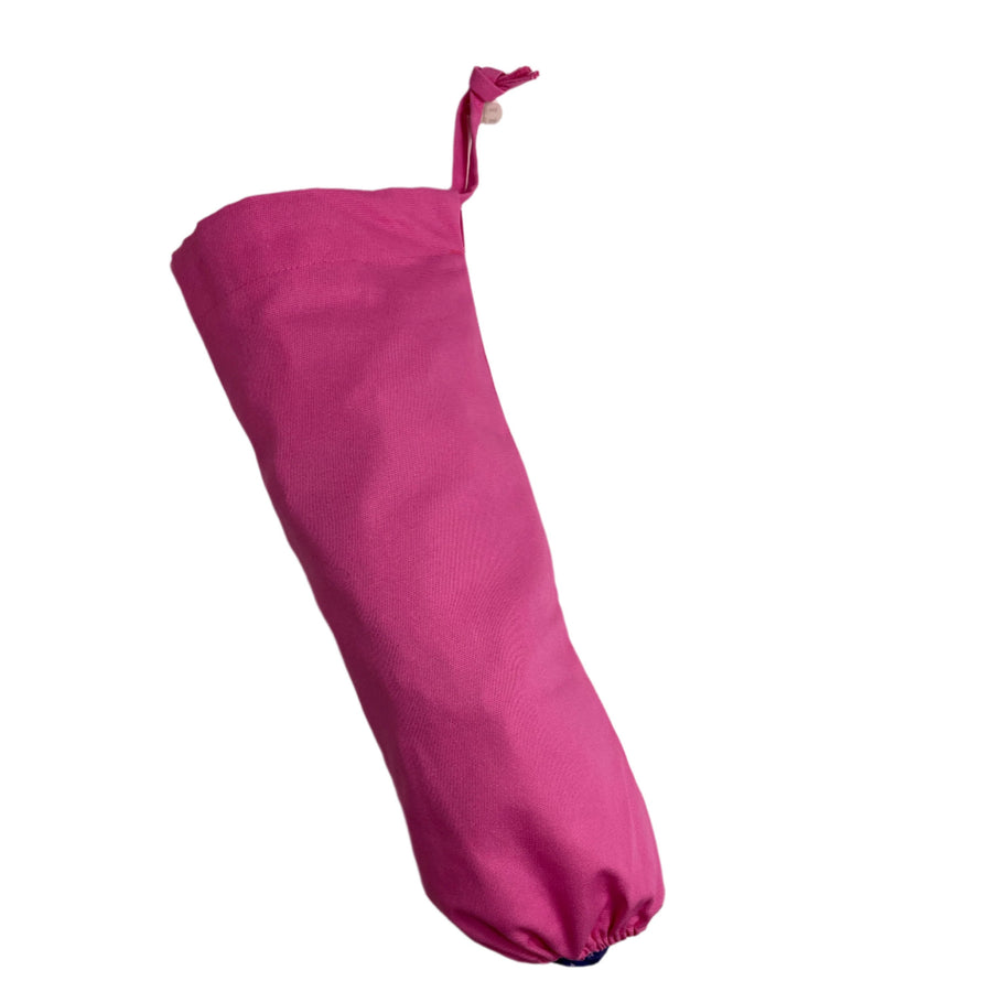 Plastic Bag Storage Dispenser in Cerise Pink Canvas Fabric