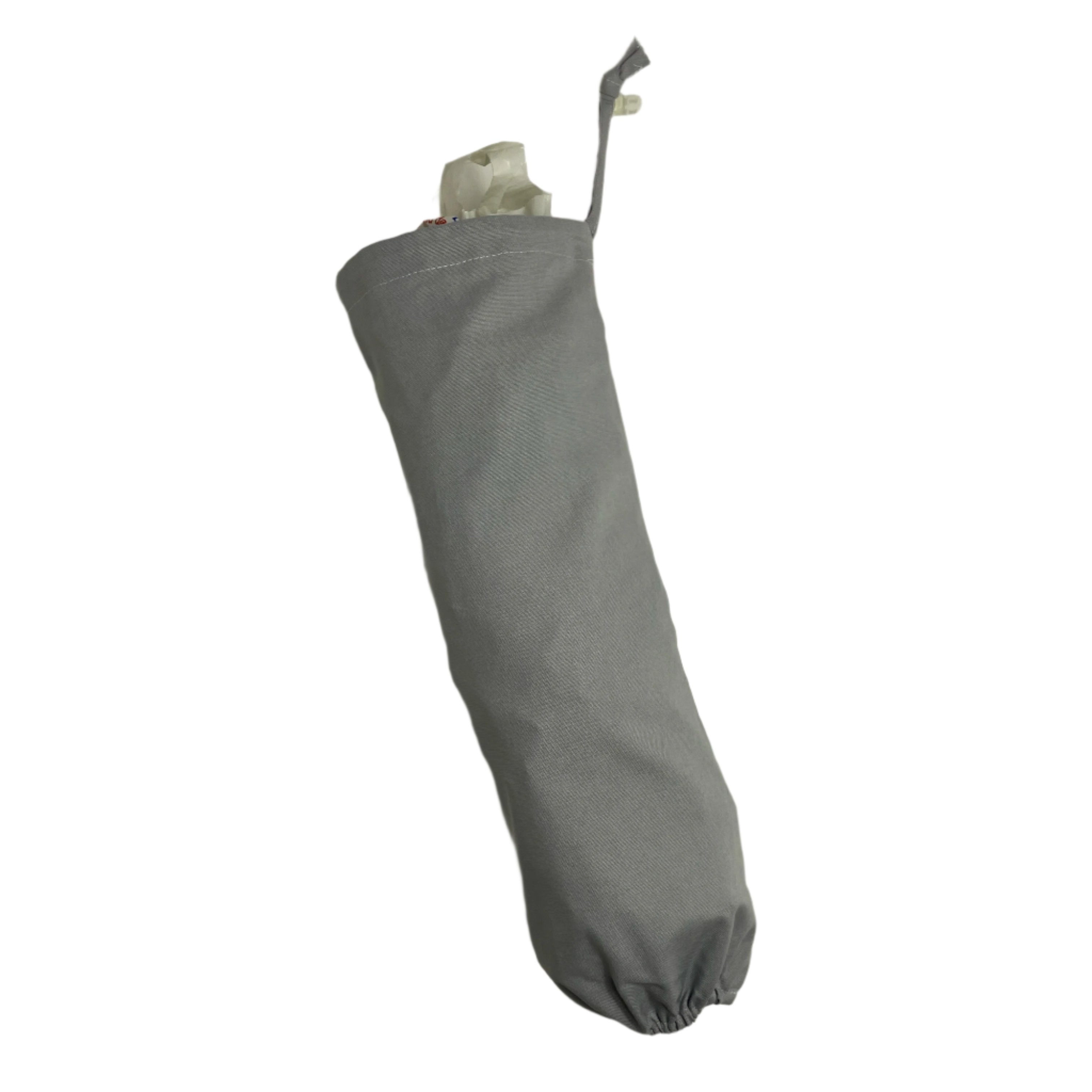 Plastic Bag Storage Dispenser in Grey Canvas Fabric