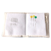 Handmade needle book patchwork sewing needle case blue heart detail