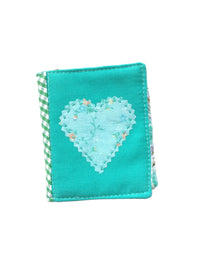 Handmade needle book patchwork sewing needle case green heart