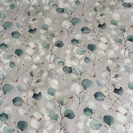 Light Grey Eucalyptus Leaves Canvas Fabric