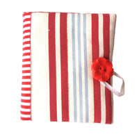 Handmade needle book patchwork sewing needle case red stripe