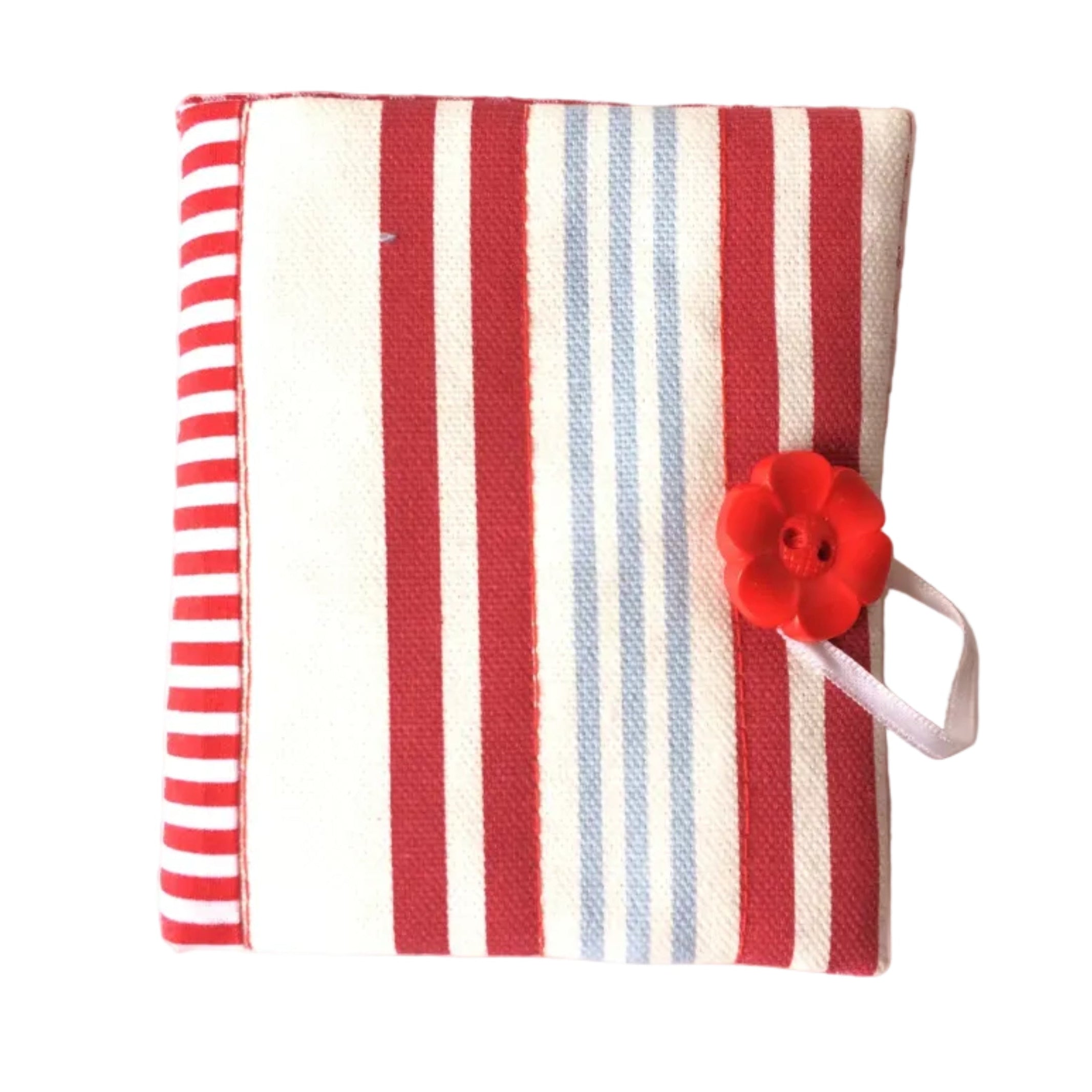 Handmade needle book patchwork sewing needle case red stripe