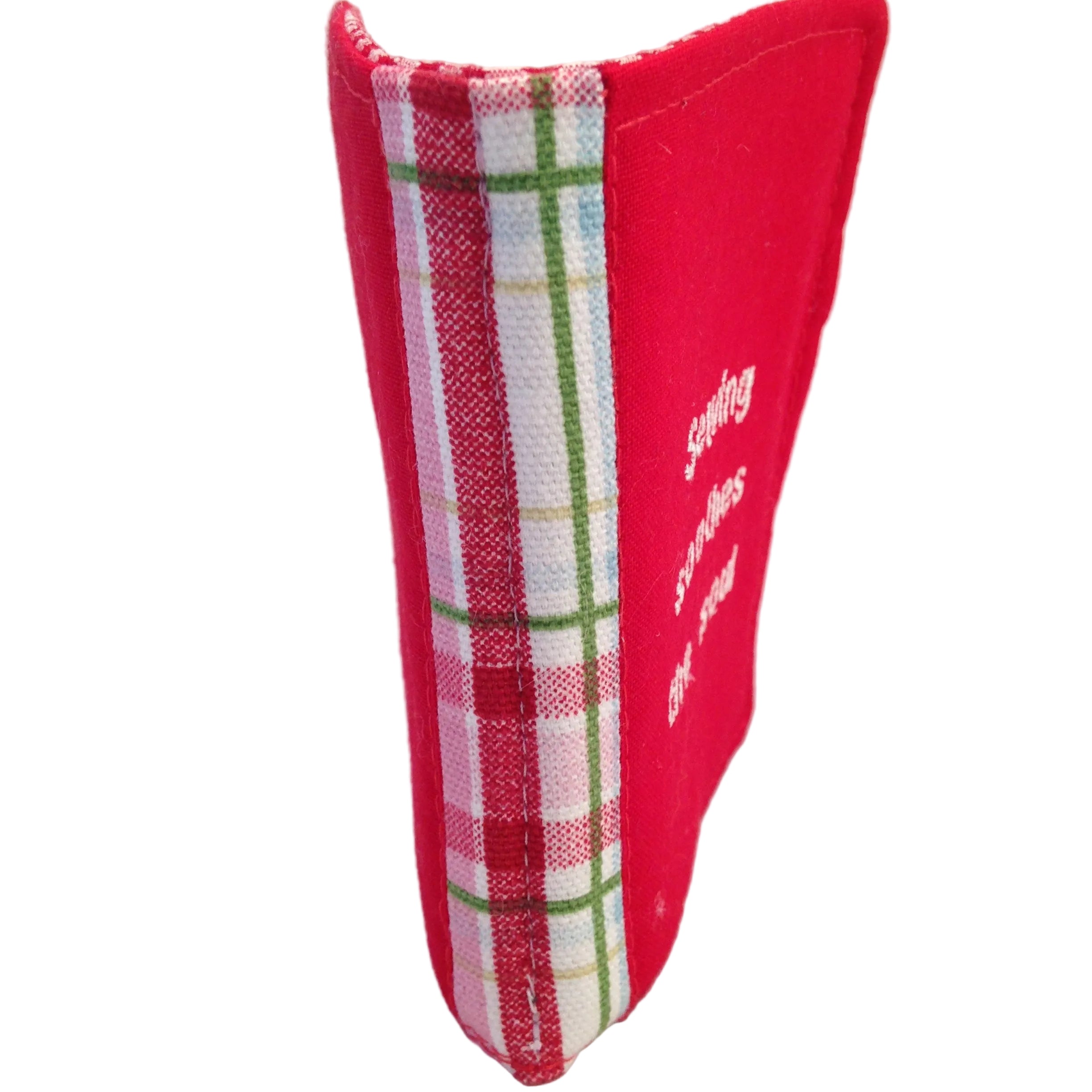Handmade needle book patchwork sewing needle case red stripe