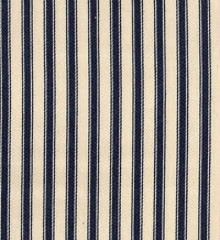 navy ticking with a off white background for upholstery, crafts, curtains