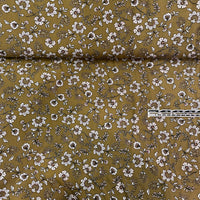 mustartd floral viscose fabric for your dresses, skirts and blouses, excellent drape