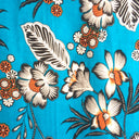 turquoise floral viscose fabric with matching plain turquoise viscose