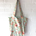 Floral shopping tote canvas lined bag