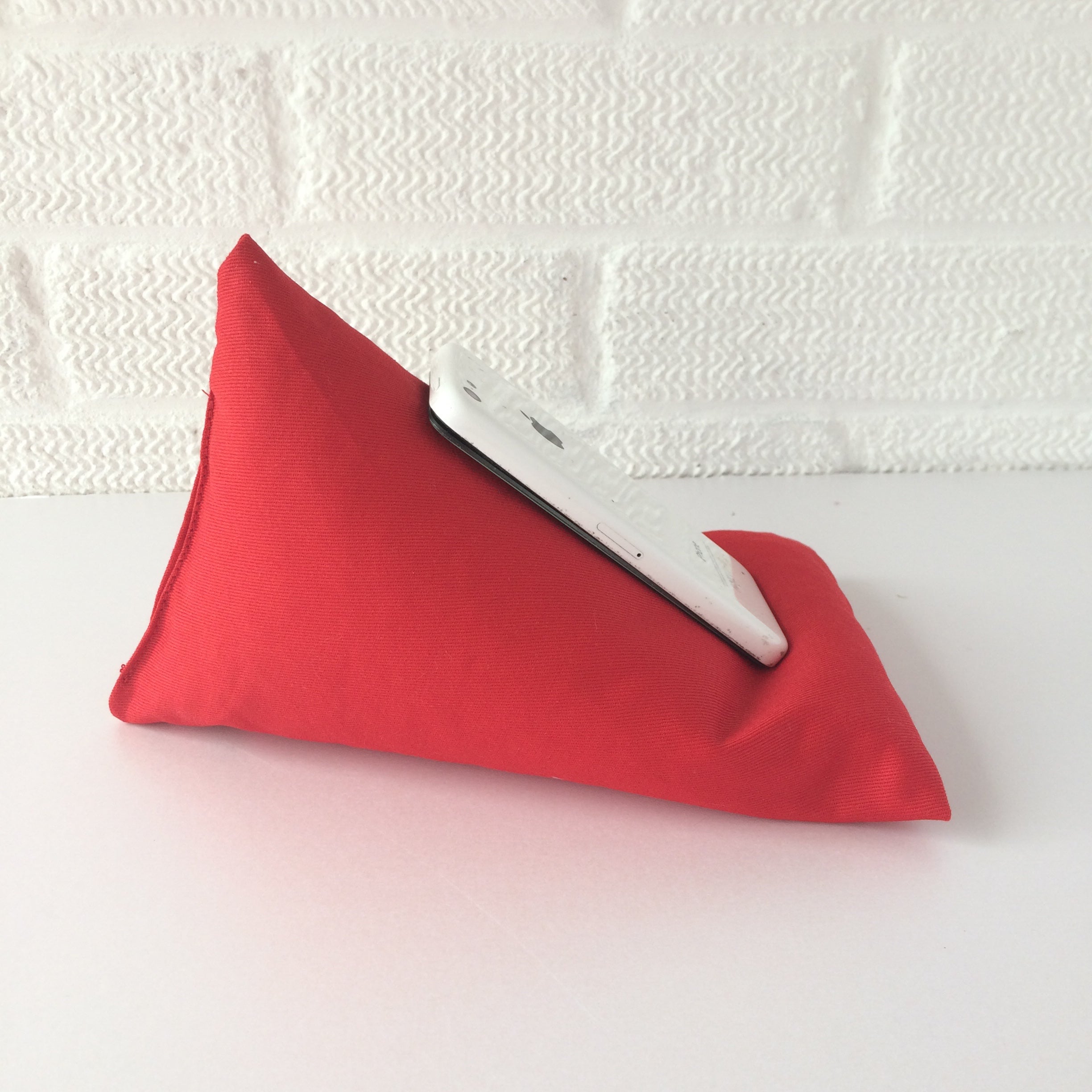 red drill canvas iphone or smart phone bean bag holder
