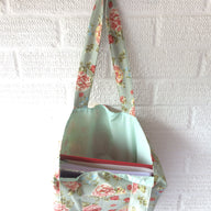 Floral shopping tote canvas lined bag
