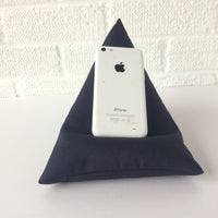 navy blue iphone or smart phone bean bag holder