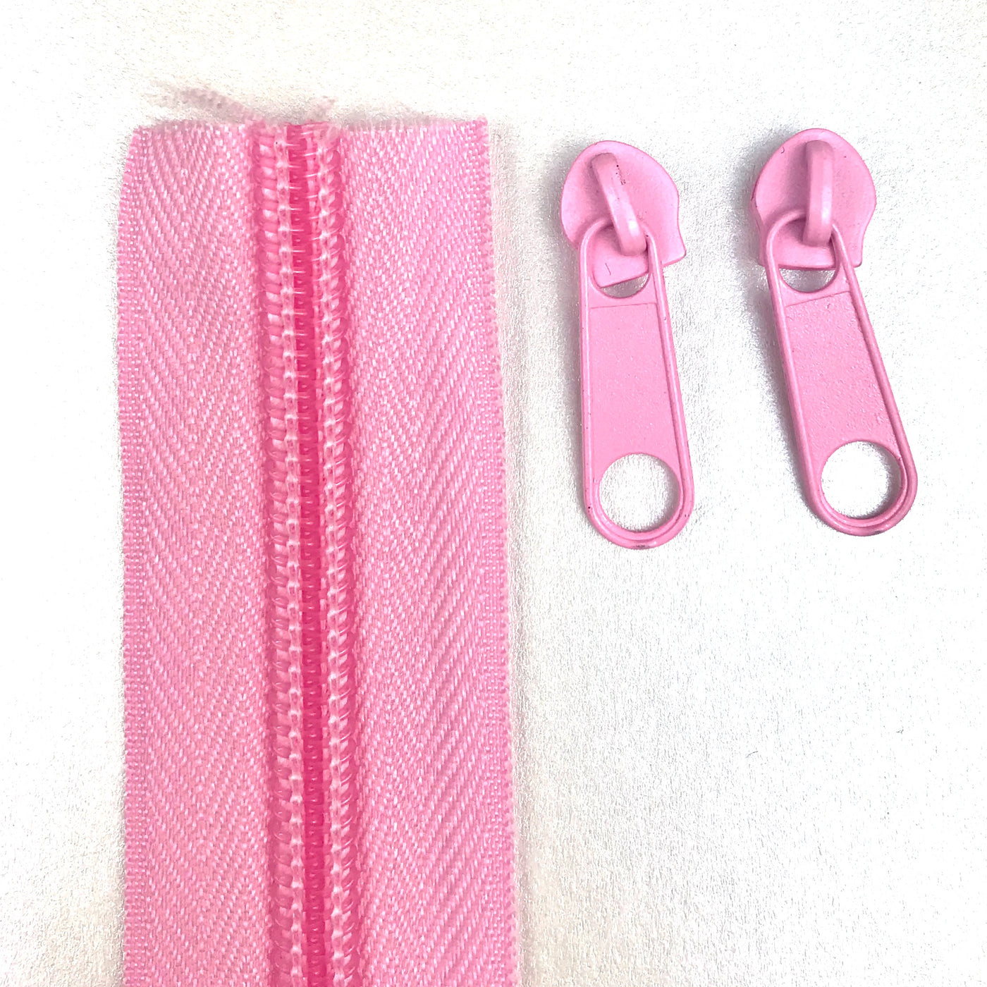 continuous long chain standard zipper tape in light pink