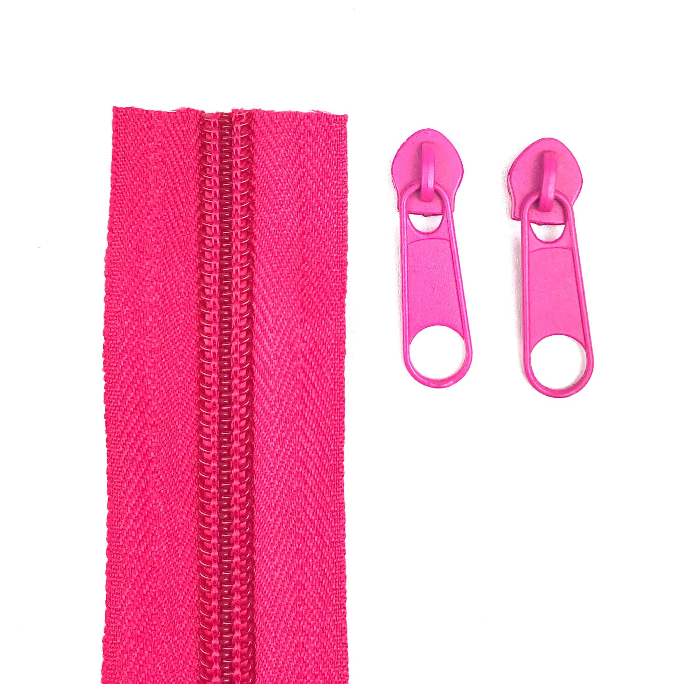 continuous long chain standard zipper tape in cerise pink