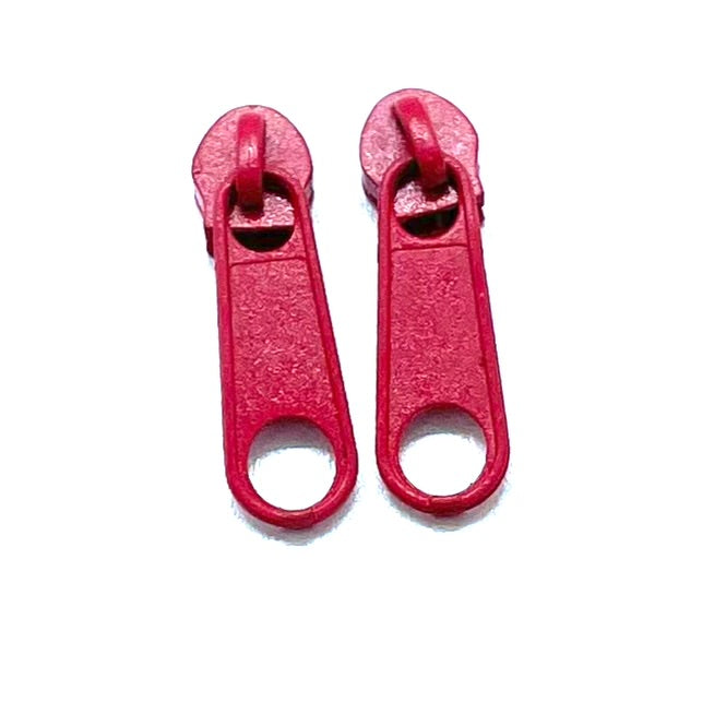 Hot red continuous long chain zipper tape and sliders
