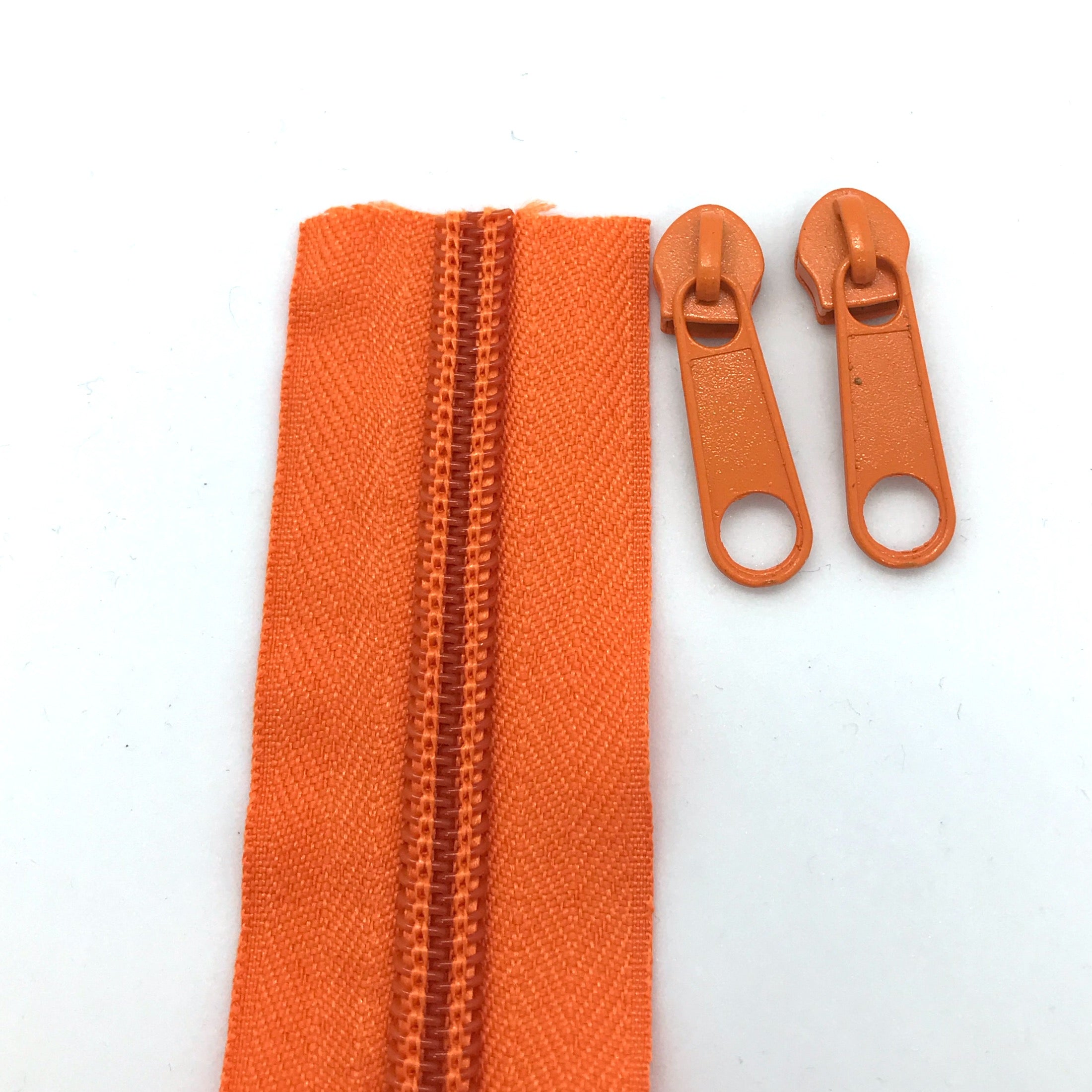 continuous long chain standard zipper tape in orange