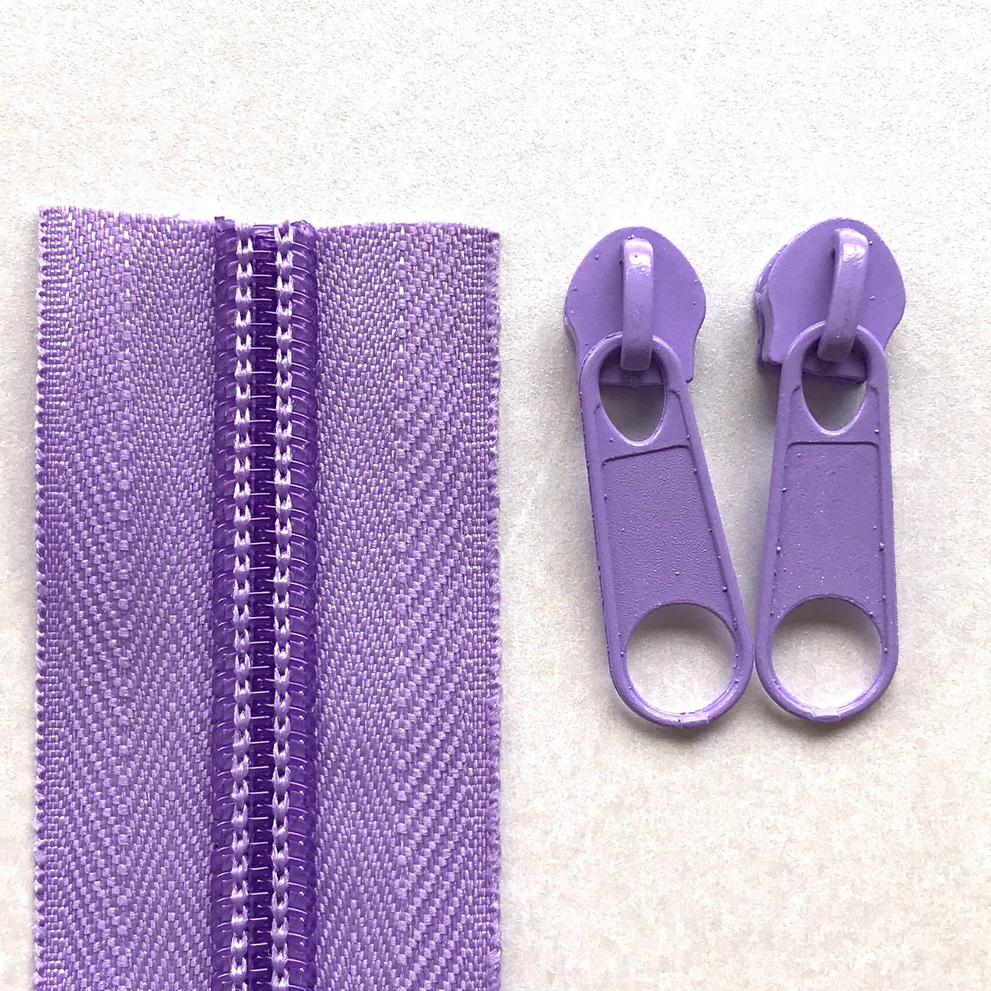 continuous long chain standard zipper tape in lilac