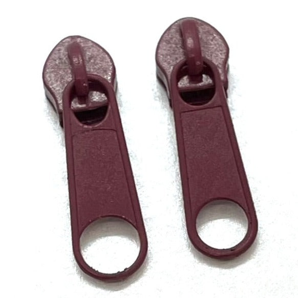 wine burgundy continuous chain standard zippers in size 3 and 5