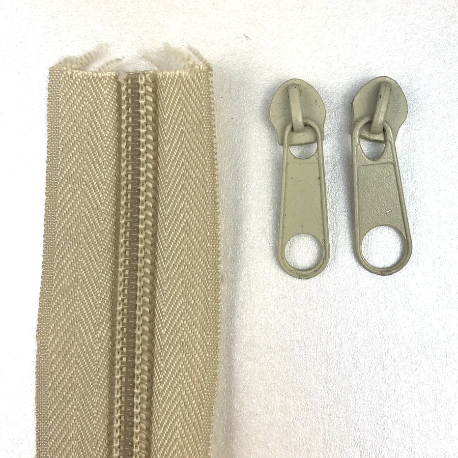 continuous long chain standard zipper tape in beige