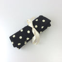 Black spotted crochet hook roll or knitting needle roll