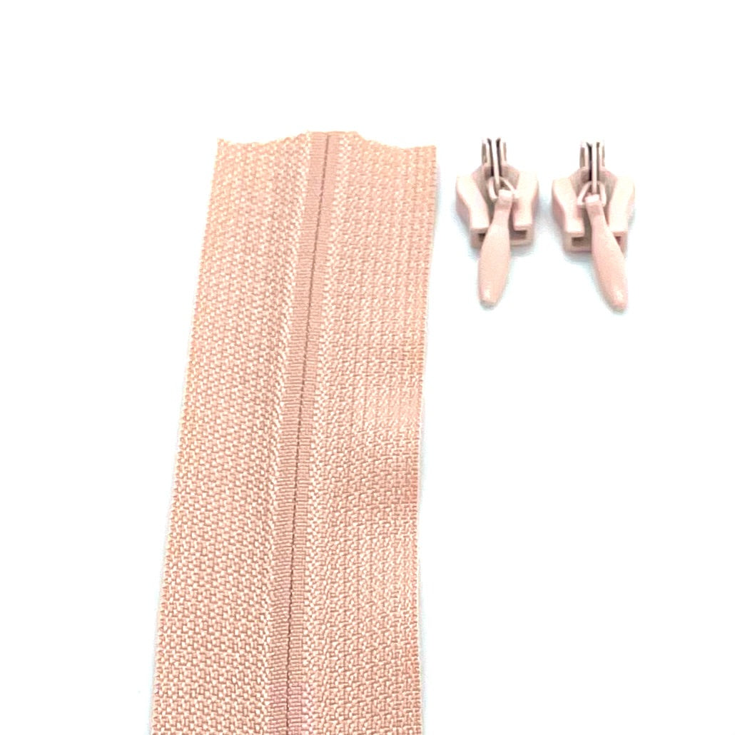 Blush light pink continuous long chain no 5 zipper