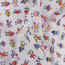 FQ ONLY Robots on white polycotton fabric