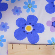 FQ ONLY Blue / purple  Floral Polycotton fabric