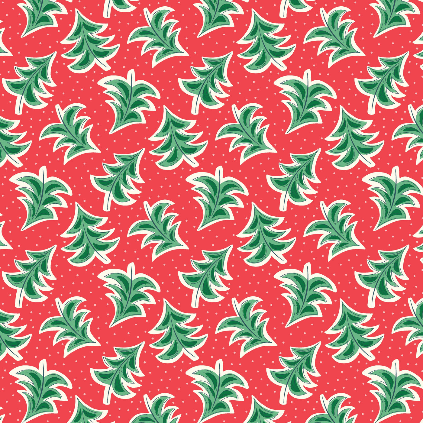 dancing trees in red by Liberty of London fabrics Merry and Bright collection  928A
