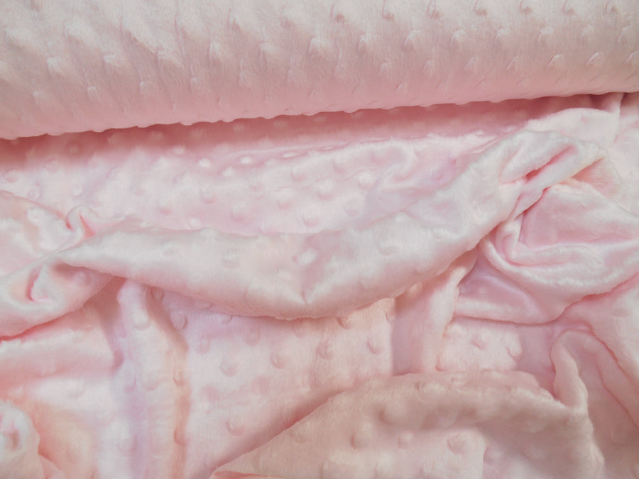 Baby pink dimple fleece supersoft popcorn fabric 