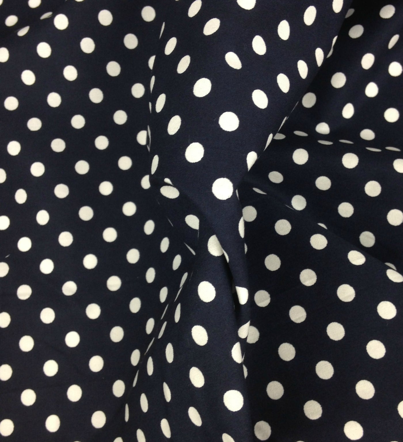 navy spotted fabric for dressmaking
