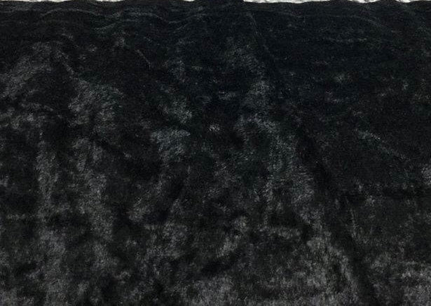 Black crushed velvet velour fabric