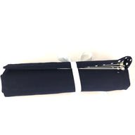 Navy spotted knitting needle or crochet hook roll
