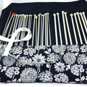 Navy floral knitting needle or crochet hook rolls
