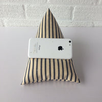 navy ticking  canvas iphone or smart phone bean bag holder