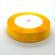 Satin Ribbon single faced in an orange colour 