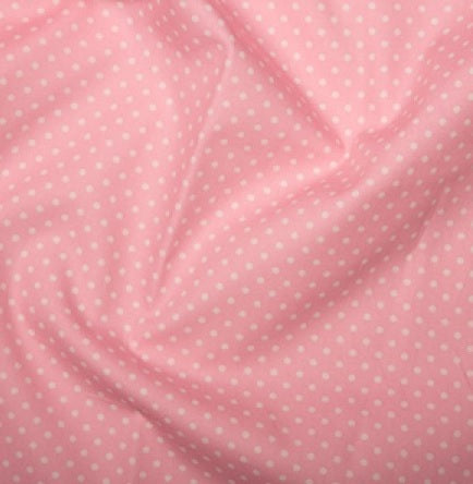 pink spotted cotton fabric by rose and hubble