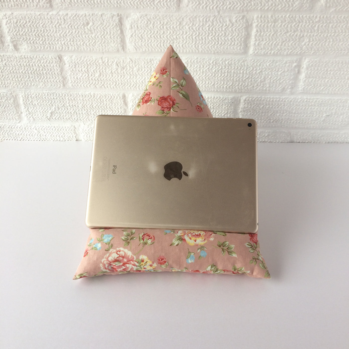 Floral Pink Tablet or iPad Holder,  Bean Bag Cushion