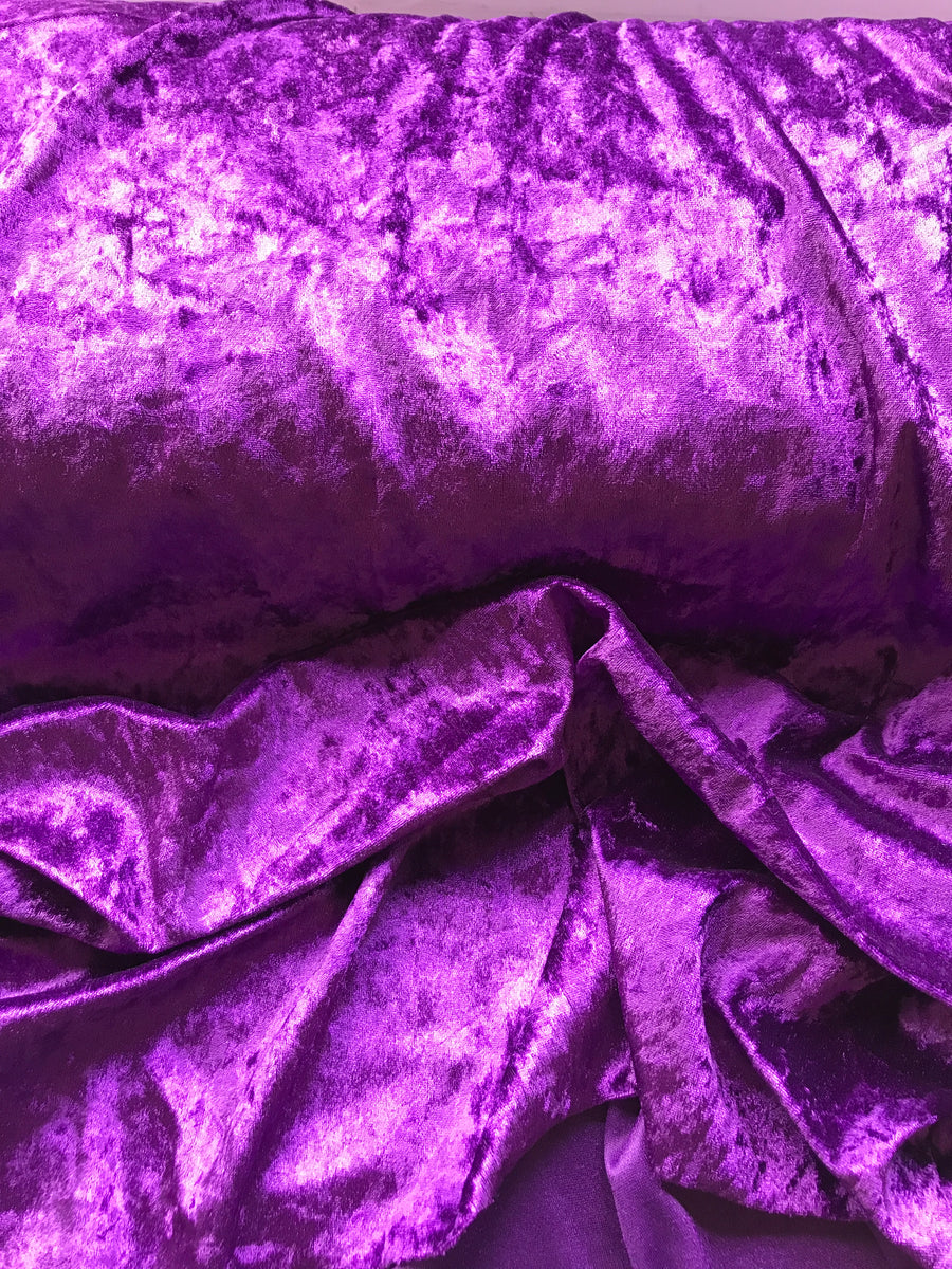 purple crushed velvet velour fabric
