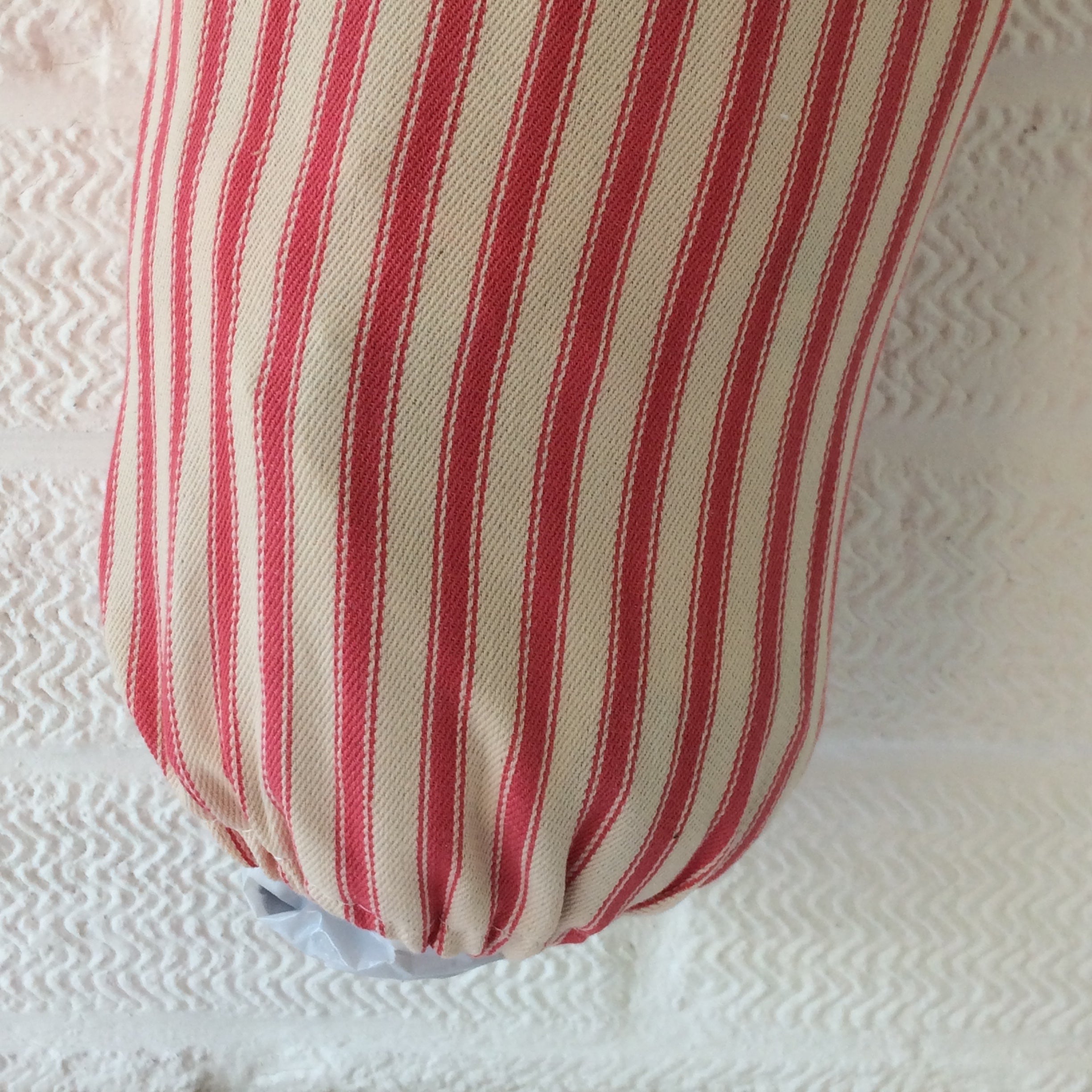 pink Ticking Stripe plastic bag dispenser