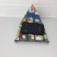 dog themed canvas iphone or smart phone bean bag holder