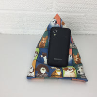 dog themed canvas iphone or smart phone bean bag holder