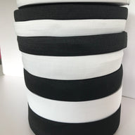 Black and white woven elastic from 1 cm to 5cm