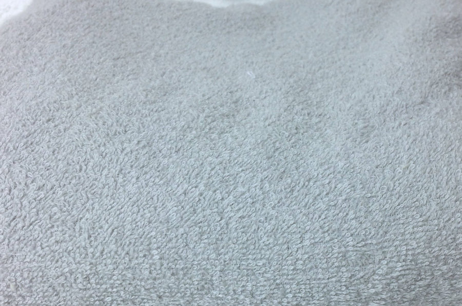 Light grey terry toweling cotton fabric, 155cm wide