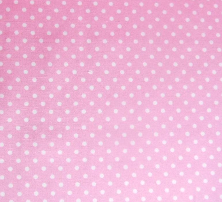 pink spotted cotton fabric by rose and hubble