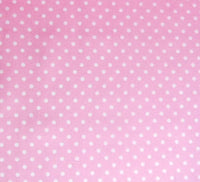 pink spotted cotton fabric by rose and hubble