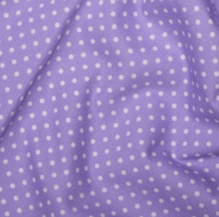 Lilac spotted cotton fabric by rose and hubble