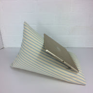 Light Blue Striped Tablet or iPad Holder,  Bean Bag Cushion