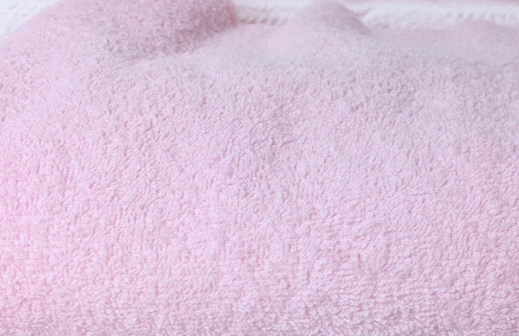 Pink terry toweling cotton fabric, 155cm wide