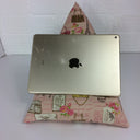 Pink Paris Themed Tablet or iPad Holder,  Bean Bag Cushion