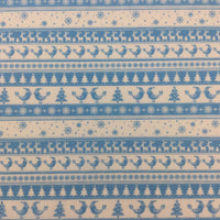 blue Scandinavian style poly cotton fabric